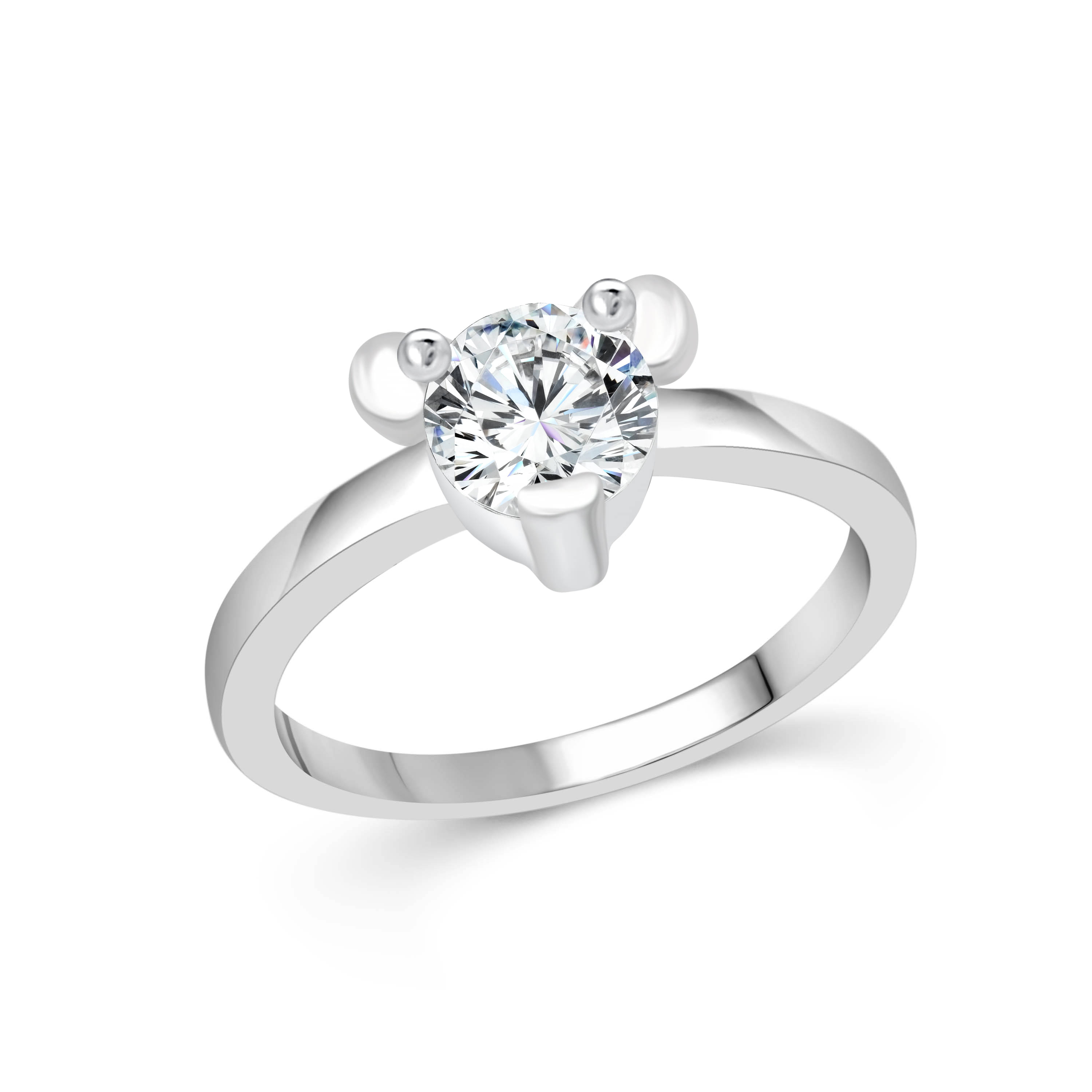     			Vighnaharta Mickey Mouse  CZ Rhodium Plated Alloy Ring for Women and Girls-[VFJ1509FRR16]