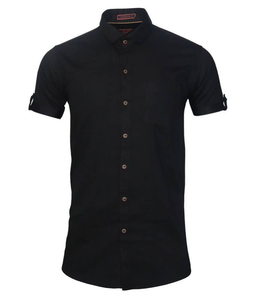 X-men 100 Percent Cotton Black Solids Shirt