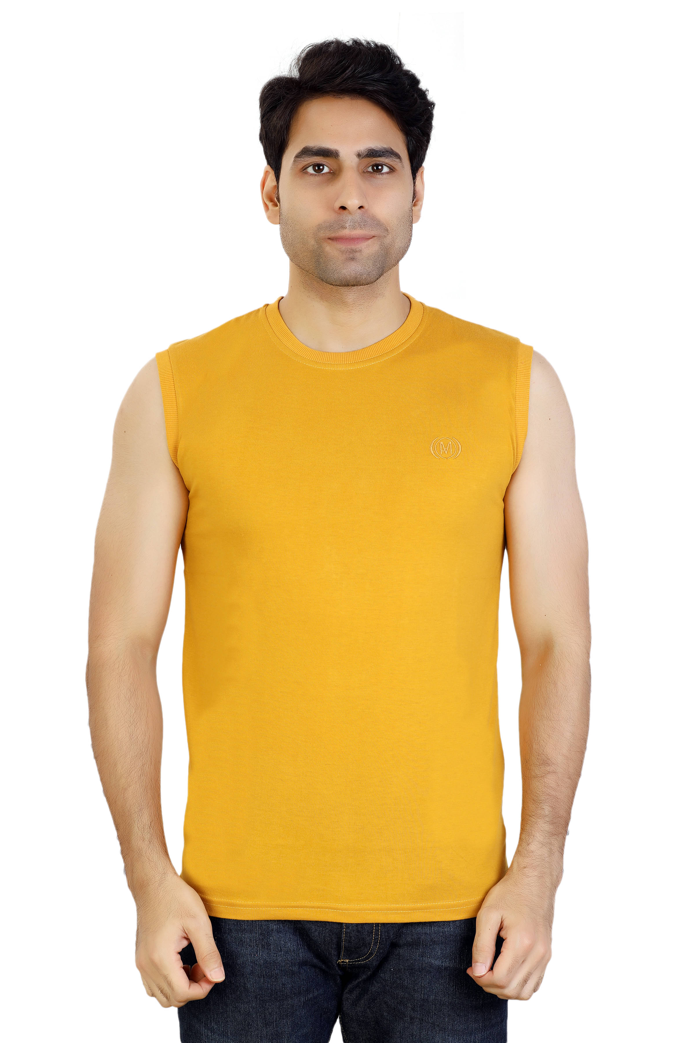 Awack Cotton Blend Yellow Solids T-Shirt Awack Cotton Blend Yellow Solids T-Shirt