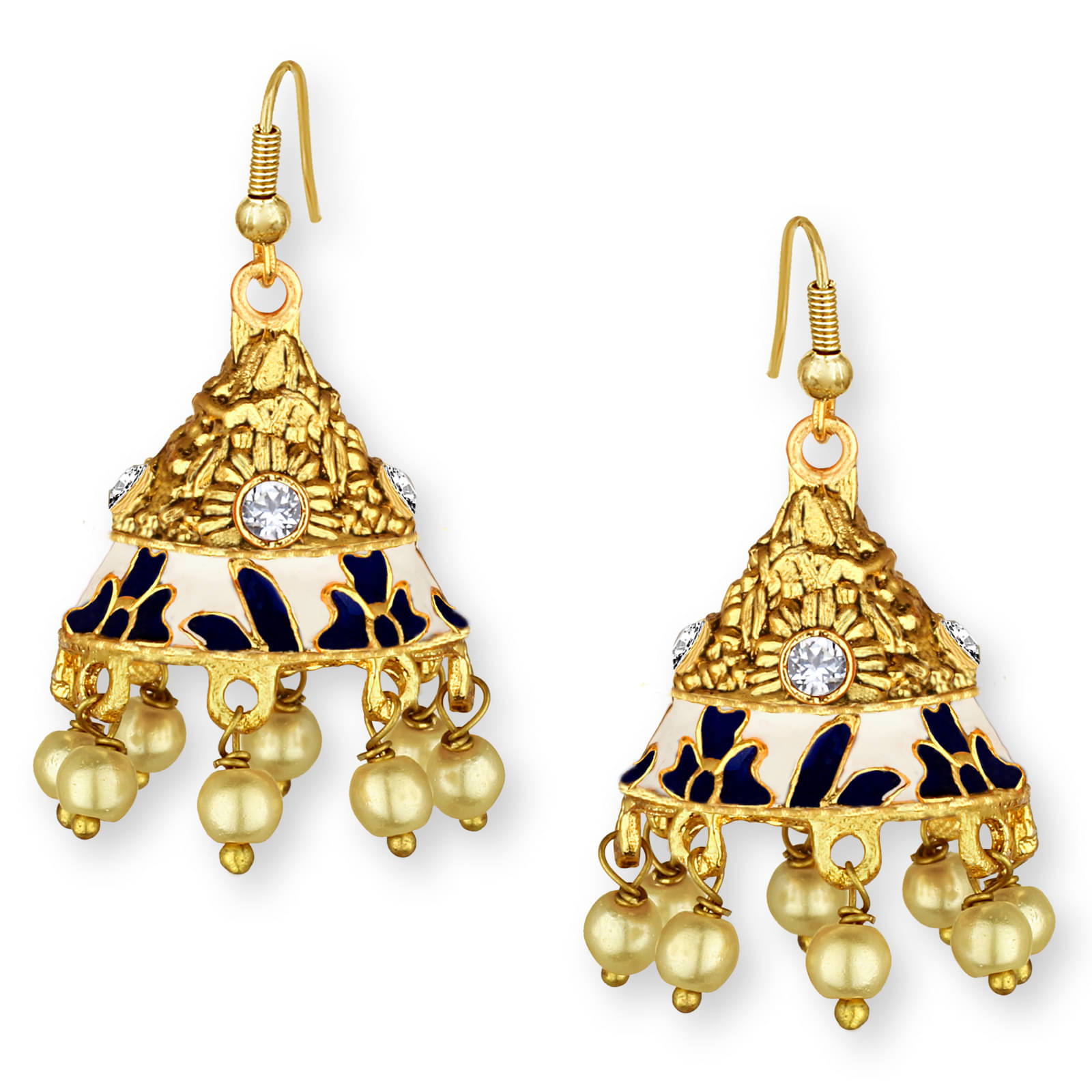     			Spargz Modern Enamel Gold Plated Jhumki Earring For Women