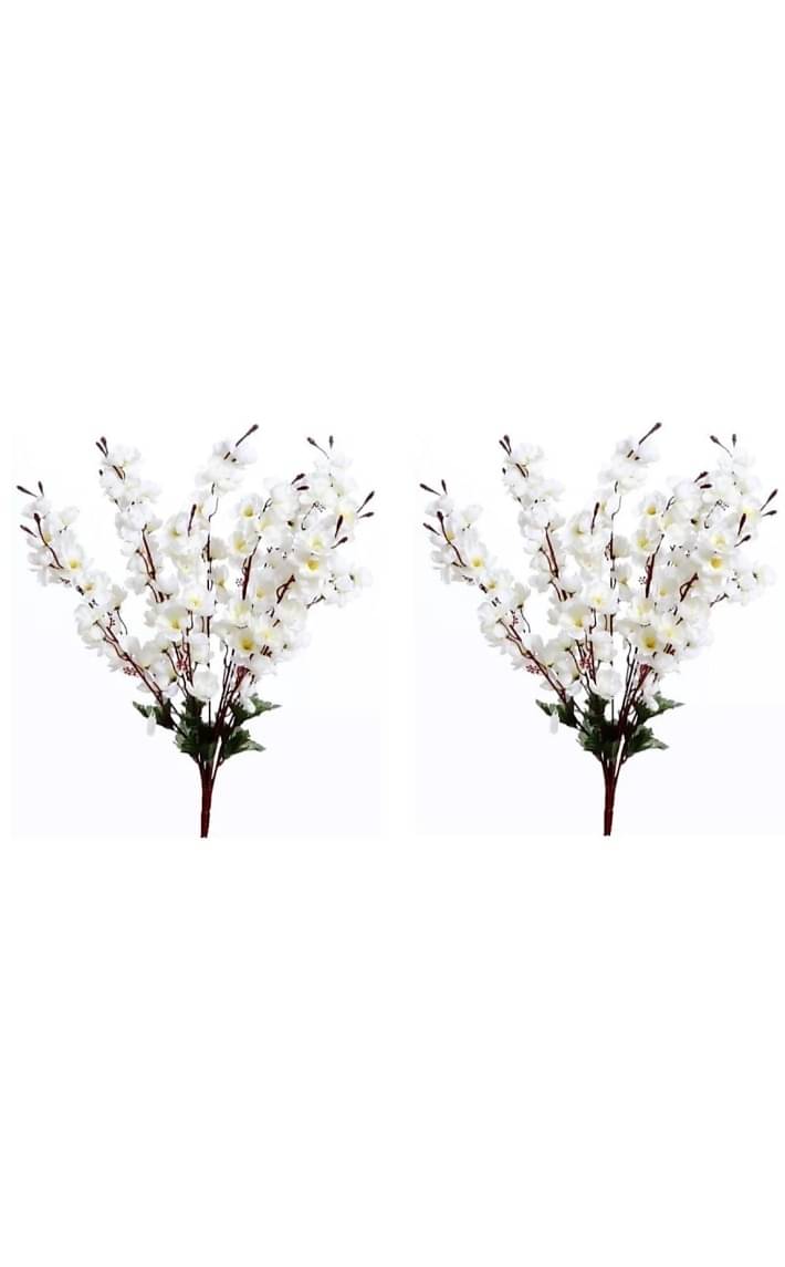     			fns store Orchids White Artificial Flowers Bunch - Pack of 2