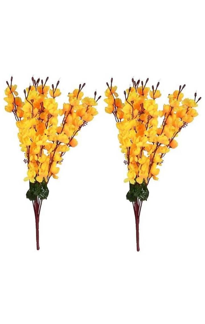 fns store Orchids Yellow Artificial Flowers Bunch - Pack of 2 fns store Orchids Yellow Artificial Flowers Bunch - Pack of 2