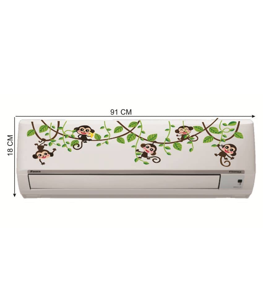 Decor Villa AC Sticker Split Air Conditioner Sticker Floral Sticker ( 21 x 91 cms )