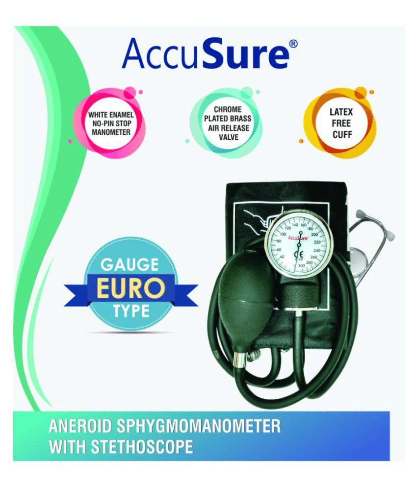 Accusure Regular Aneroid Sphygmomanometer with Stathoscope