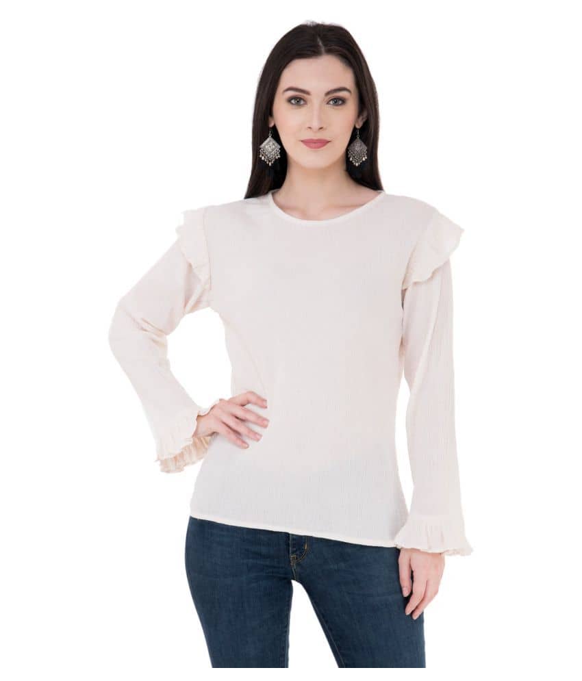 SAAKAA Women's Rayon Regular Top ( Yellow )