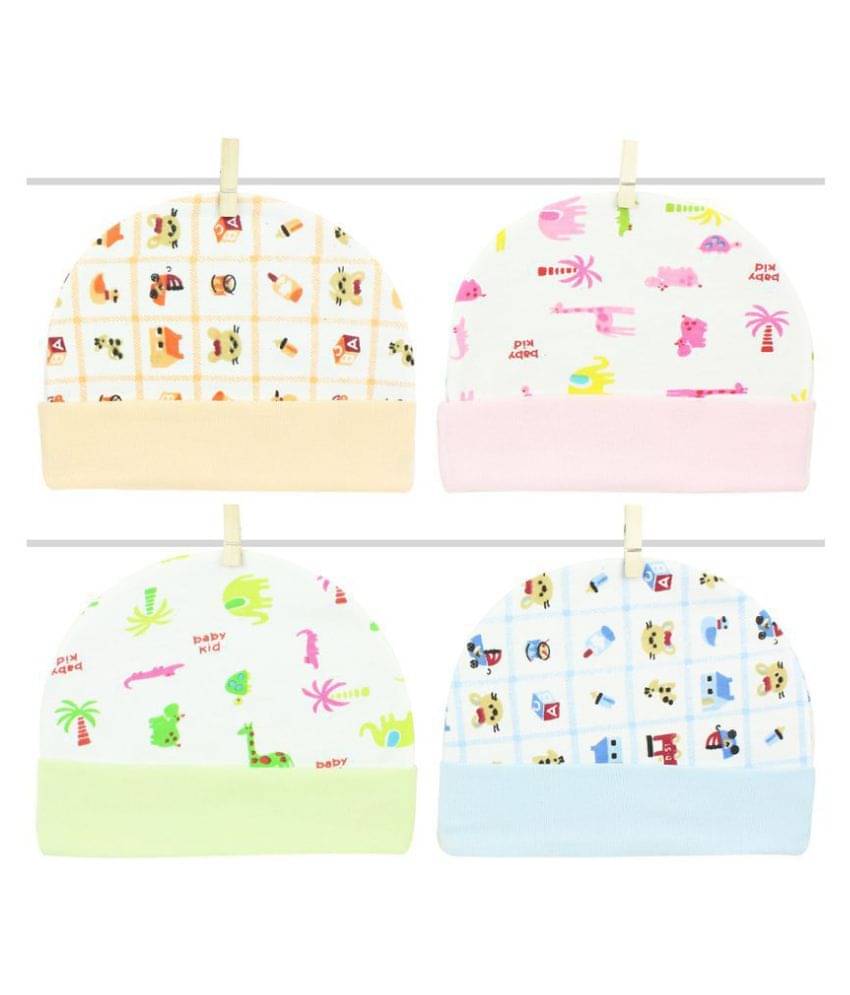     			Neska Moda Baby Boys And Girls Pack Of 4 Multicolor Cap For 12 To 18 Months