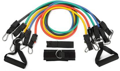 Leosportz Exercise Variable Resistance Band 5-level Latex Tubes - Set Resistance Tube (Black, Red, Yellow, Green, Blue) Leosportz Exercise Variable Resistance Band 5-level Latex Tubes - Set Resistance Tube (Black, Red, Yellow, Green, Blue)