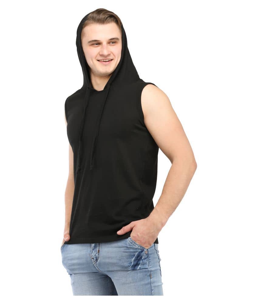 Denzolee Cotton Black Solids T-Shirt