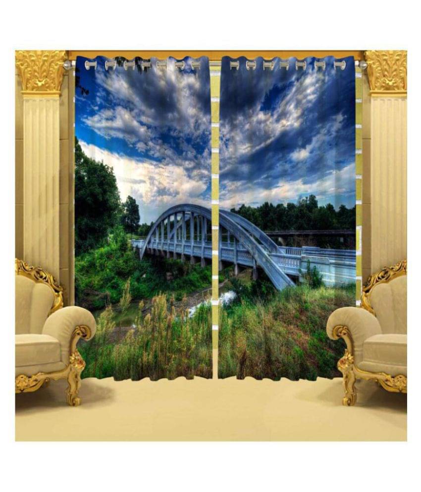 B7 CREATIONS Set of 2 Window Semi-Transparent Eyelet Polyester Curtains Multi Color B7 CREATIONS Set of 2 Window Semi-Transparent Eyelet Polyester Curtains Multi Color