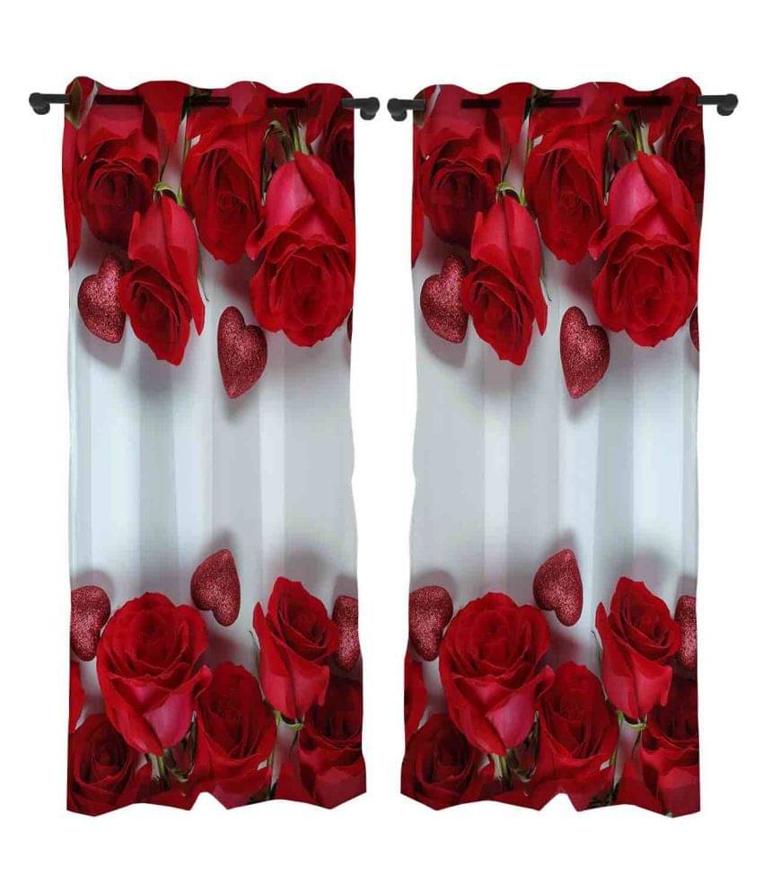 B7 CREATIONS Set of 2 Long Door Semi-Transparent Eyelet Polyester Curtains Multi Color B7 CREATIONS Set of 2 Long Door Semi-Transparent Eyelet Polyester Curtains Multi Color