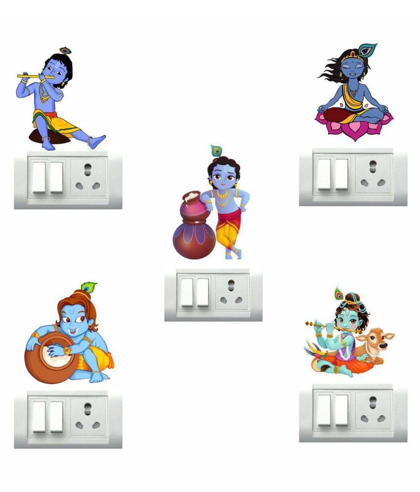     			Decor Villa Krishna Religious & Inspirational Sticker ( 20 x 25 cms )