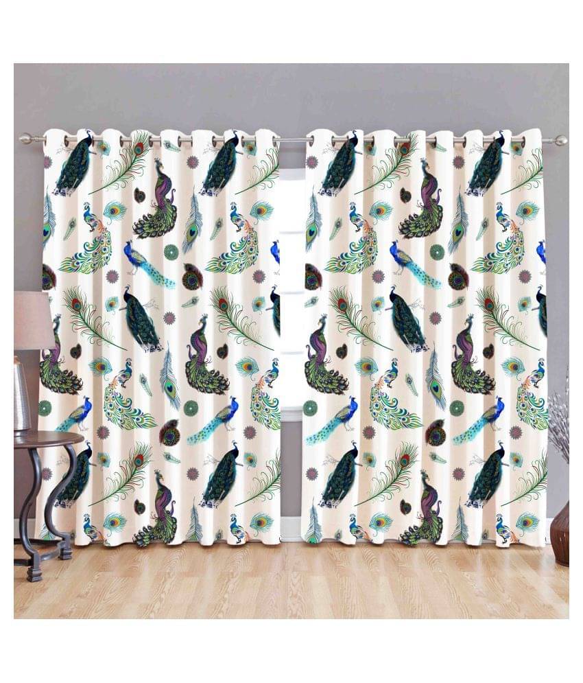 B7 CREATIONS Single Door Semi-Transparent Eyelet Polyester Curtains Multi Color B7 CREATIONS Single Door Semi-Transparent Eyelet Polyester Curtains Multi Color