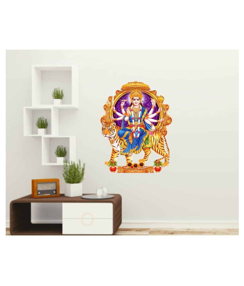 Decor Villa Durga maa Religious & Inspirational Sticker ( 45 x 58 cms )