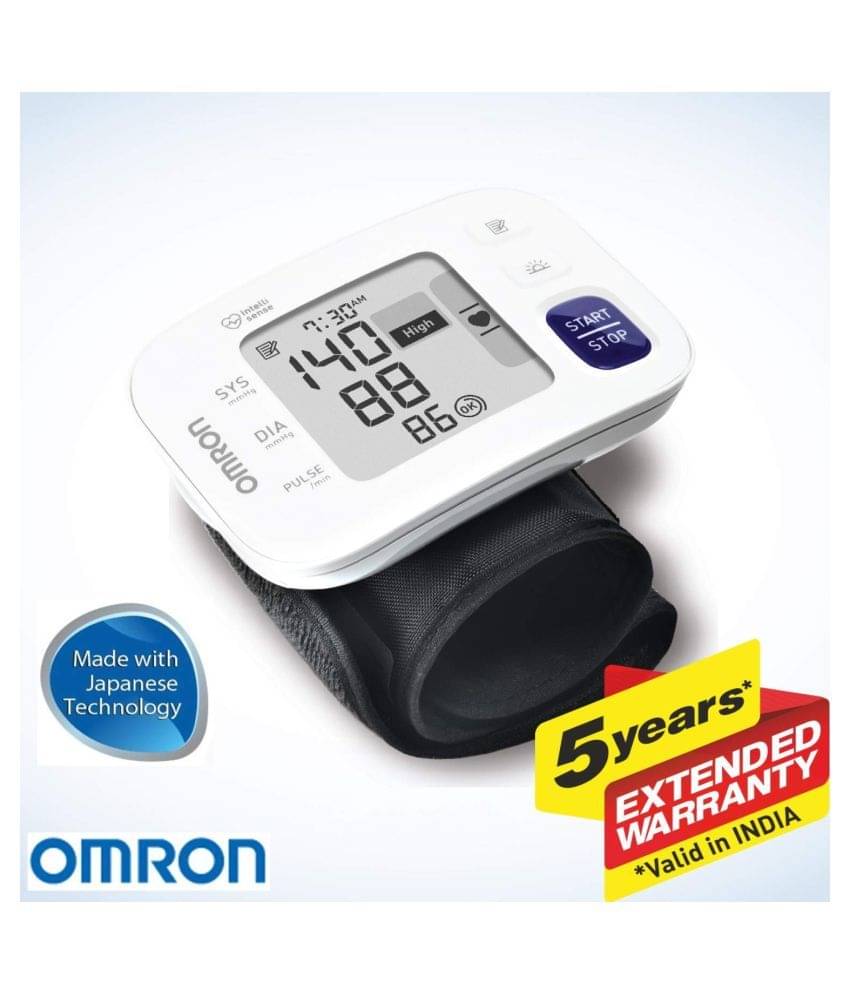     			Omron HEM 6181 Fully Automatic Wrist Blood Pressure Monitor with Intelligence Technology, Cuff Wrapping Guide and Irregular Heartbeat Detection for Most Accurate Measurement (White)