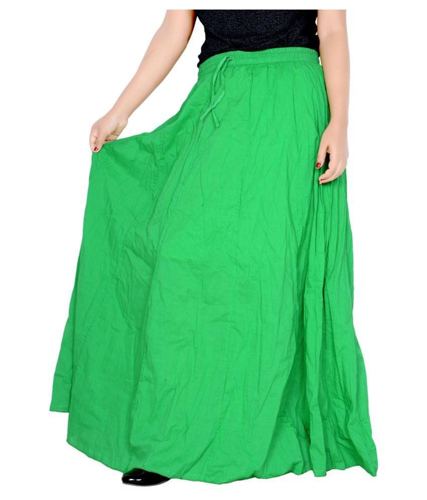     			Sttoffa Cotton Broomstick Skirt - Green