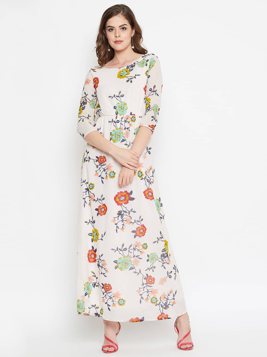     			Purys Women Polyester Fit & Flare Dress ( Multi Color )