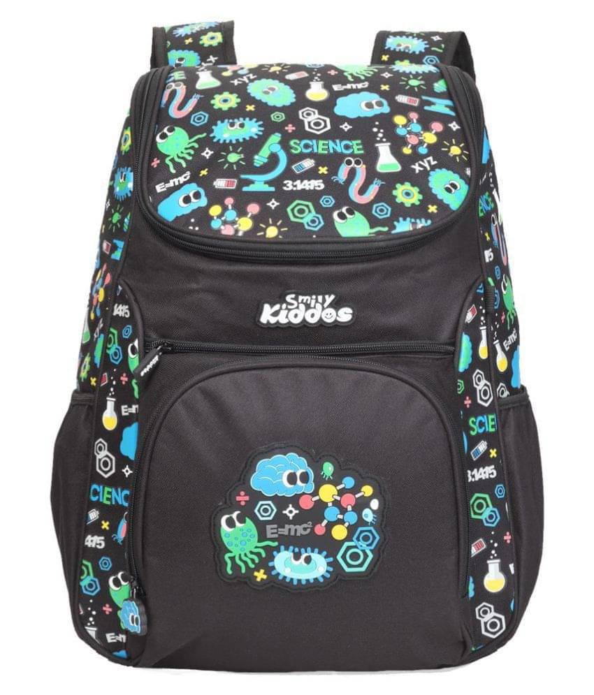     			Smily Kiddos 25 Ltrs Black School Bag for Boys & Girls