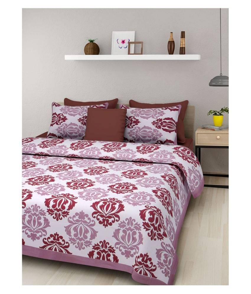 Frionkandy Cotton Double Bedsheet with 2 Pillow Covers     			Frionkandy Cotton Double Bedsheet with 2 Pillow Covers