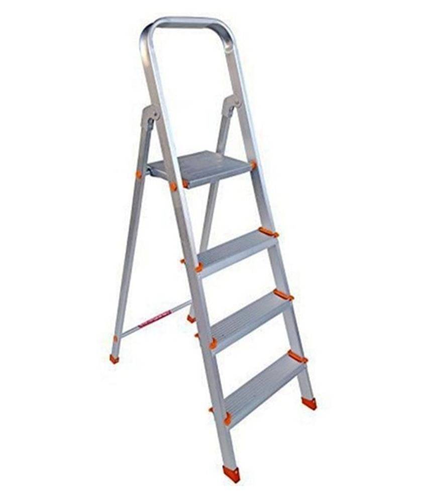 Paras Corporation 4 Step Foldable Aluminium Ladder for Home Use