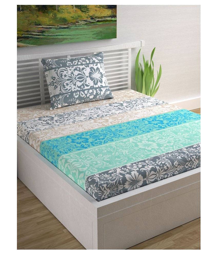     			DIVINE CASA Cotton Single Bedsheet ( Grey )