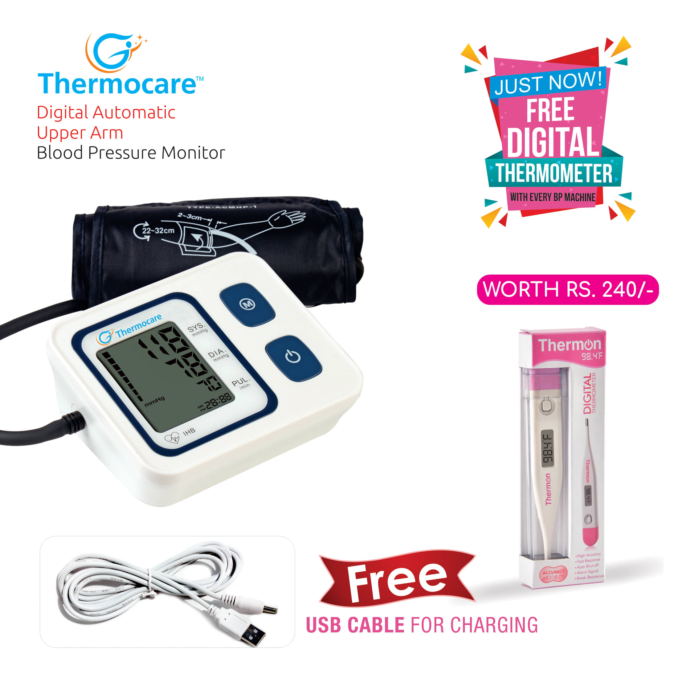     			Thermon Adaptor BP DIGI+ Digital Automatic Blood Pressure Monitor