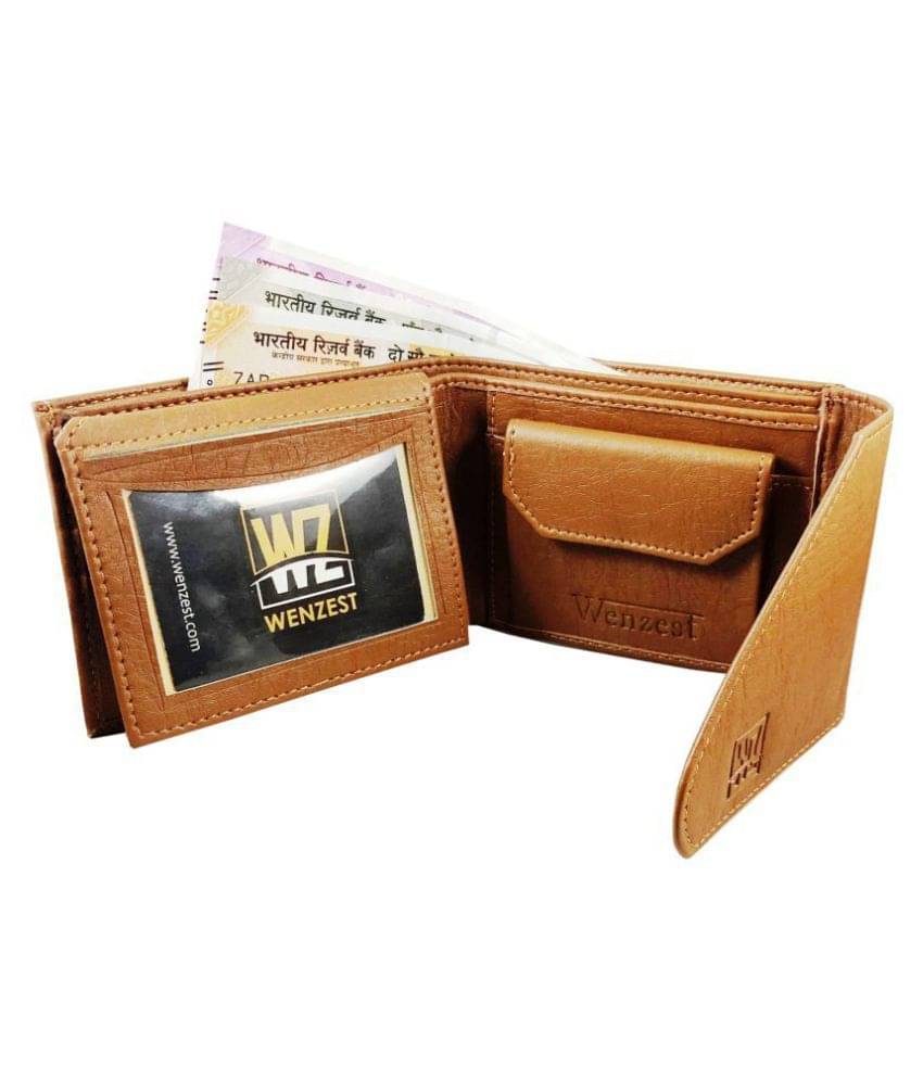     			WENZEST PU Tan Formal Short Wallet