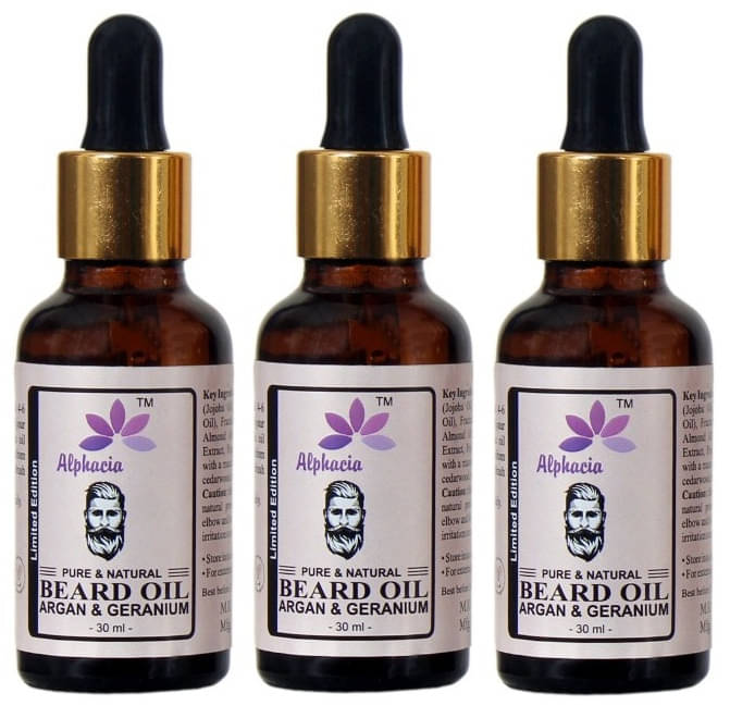 Alphacia Faster Beard Oil For Growth 90 ml Pack of 3 Alphacia Faster Beard Oil For Growth 90 ml Pack of 3