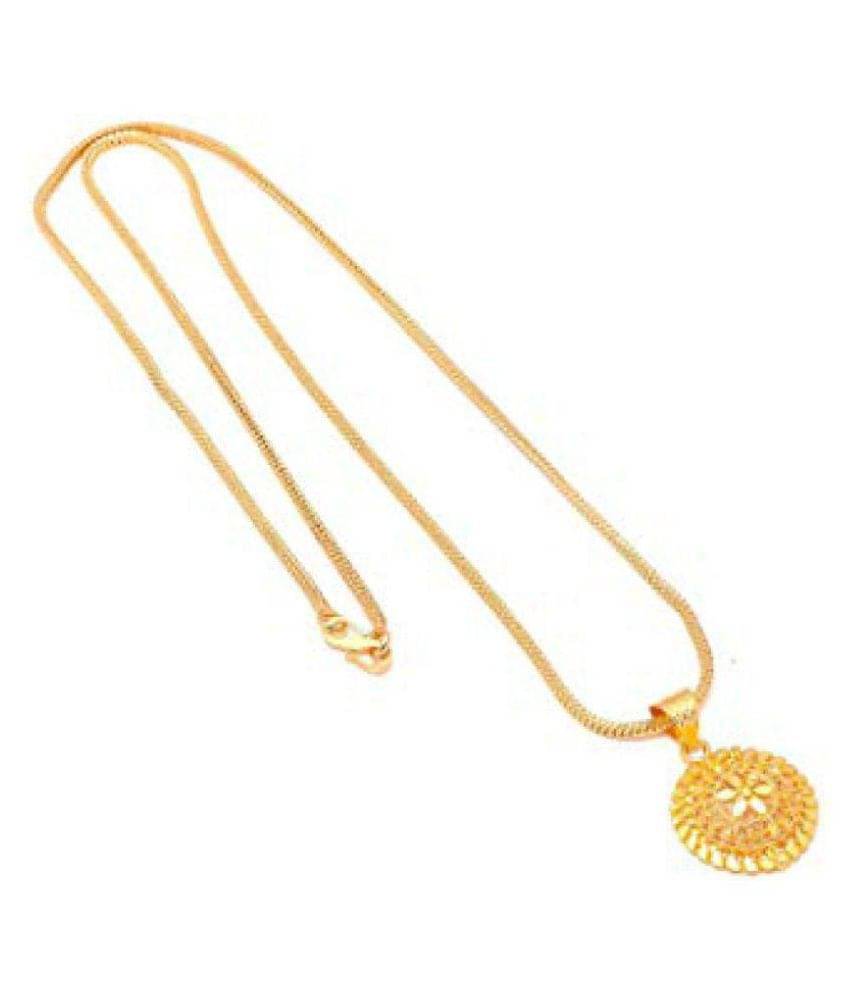 Jewar mandi Neck Chain 24 kt Gold Plated with Locket Real Look Daily use for Women Girls 7766 Jewar mandi Neck Chain 24 kt Gold Plated with Locket Real Look Daily use for Women Girls 7766