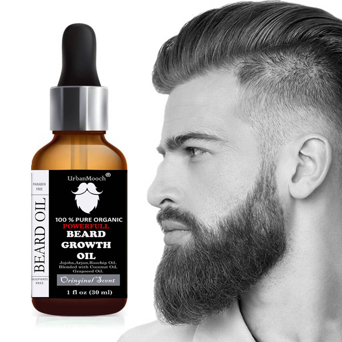UrbanMooch PowerFull Beard Oil For Growth 30 ml UrbanMooch PowerFull Beard Oil For Growth 30 ml