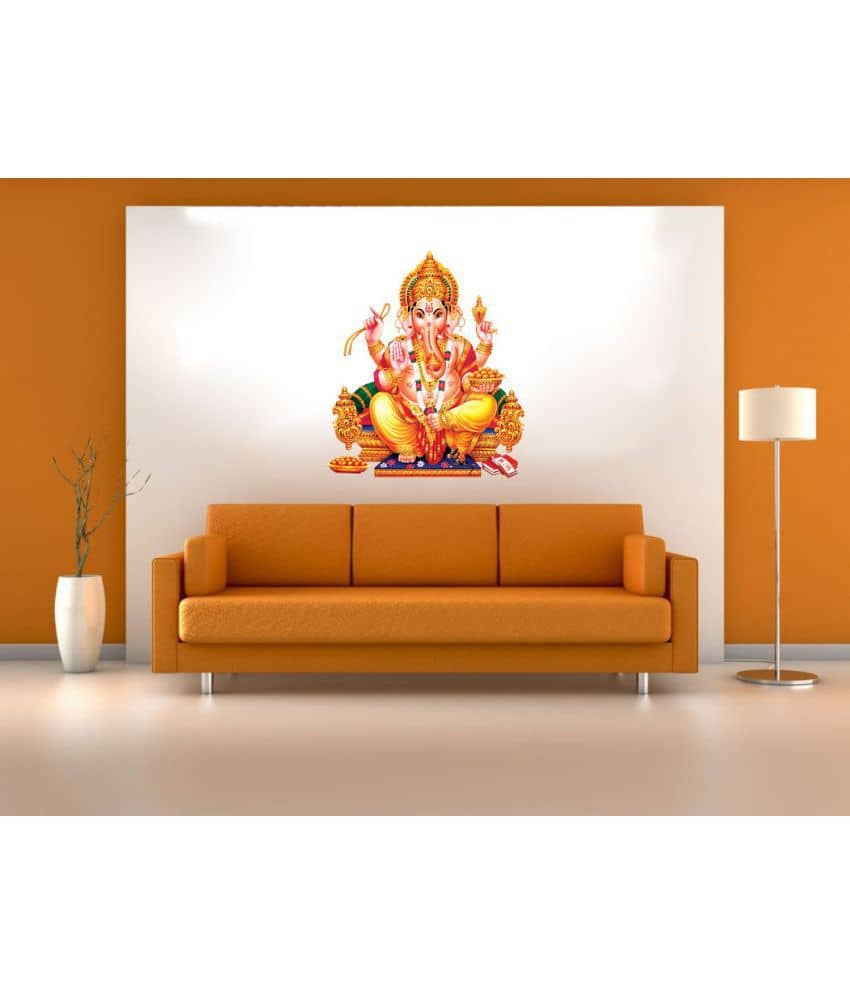 Decor Villa Lord ganesha sitting Religious & Inspirational Sticker ( 59 x 51 cms )
