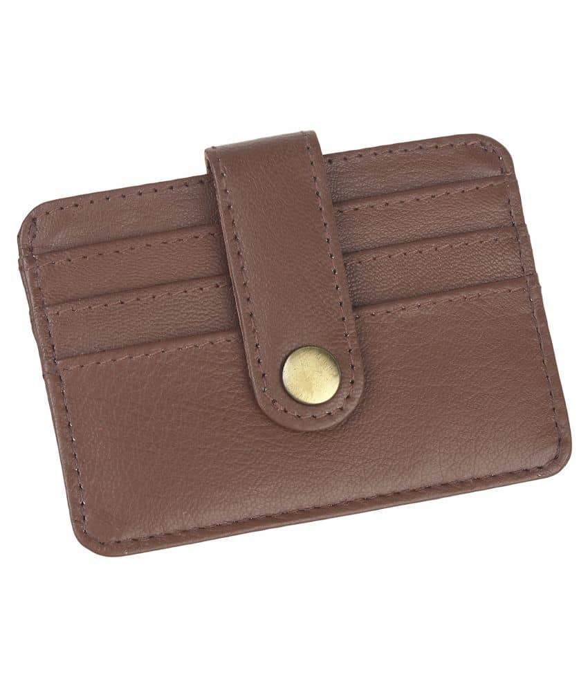 NUKAICHAU Button Brown Card Holder - Handbags | Buy online on ZillyBuy