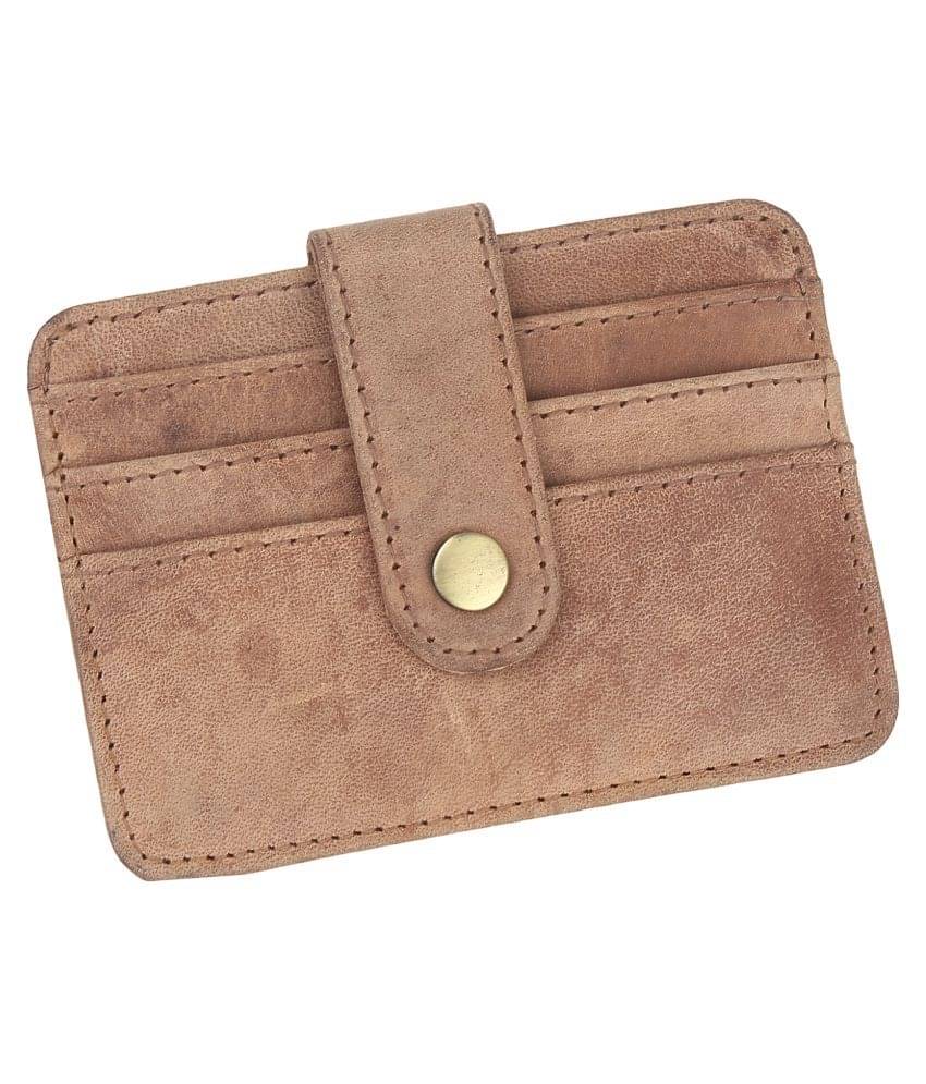     			NUKAICHAU Button Khaki Card Holder