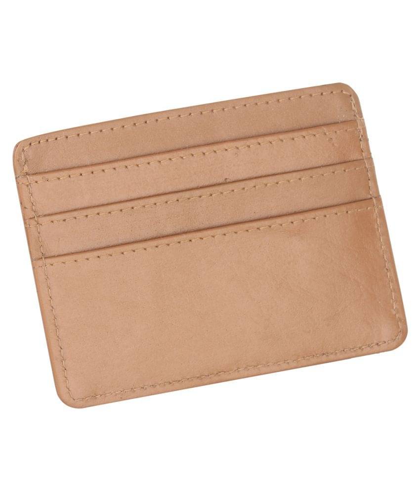     			NUKAICHAU Flap Tan Card Holder
