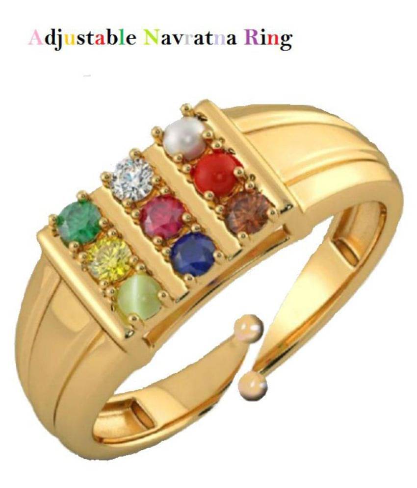 Navratna/Navgrah Panchdhatu Ring Natural Nav Stone ADJUSTABLE Ring Navratna/Navgrah Panchdhatu Ring Natural Nav Stone ADJUSTABLE Ring