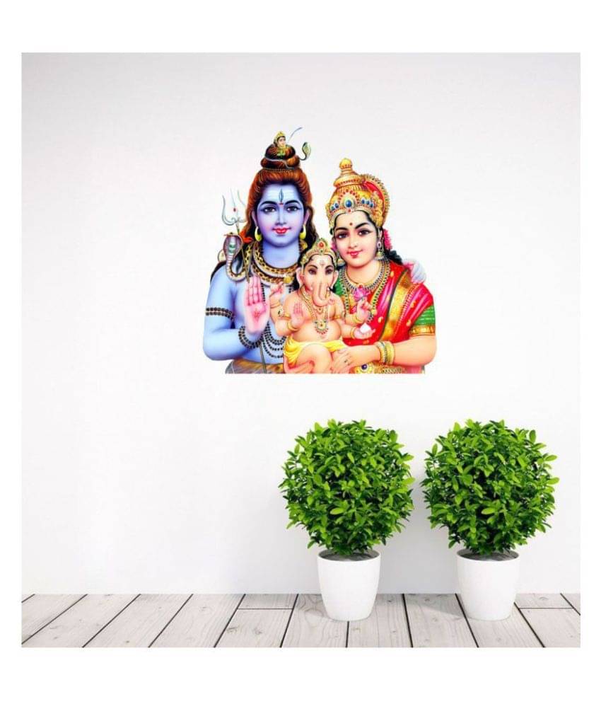 Decor Villa Shiv parvati ganeshji Religious & Inspirational Sticker ( 48 x 50 cms ) Decor Villa Shiv parvati ganeshji Religious & Inspirational Sticker ( 48 x 50 cms )