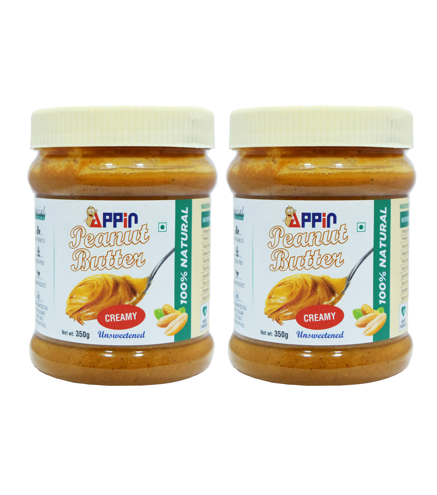 appin All natural Butter Creamy 350 gm Pack of 2 appin All natural Butter Creamy 350 gm Pack of 2