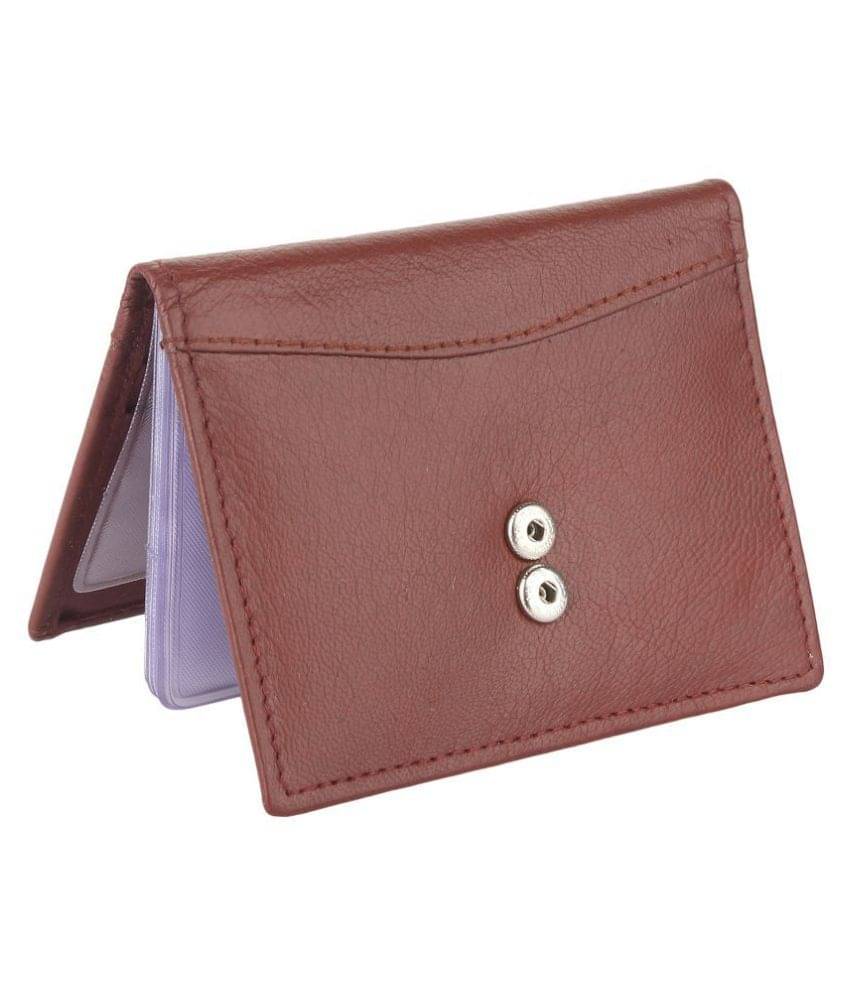     			NUKAICHAU Button Brown Card Holder