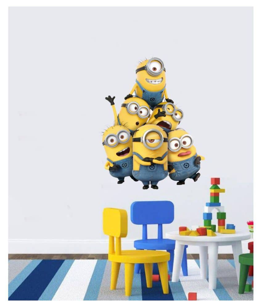 Decor Villa Minion Cartoon Characters Sticker ( 58 x 46 cms )