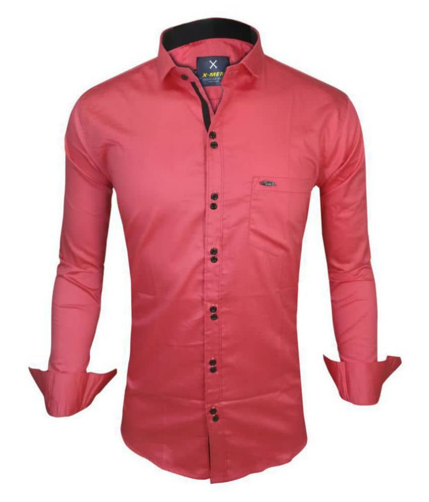 X-men 100 Percent Cotton Pink Solids Shirt