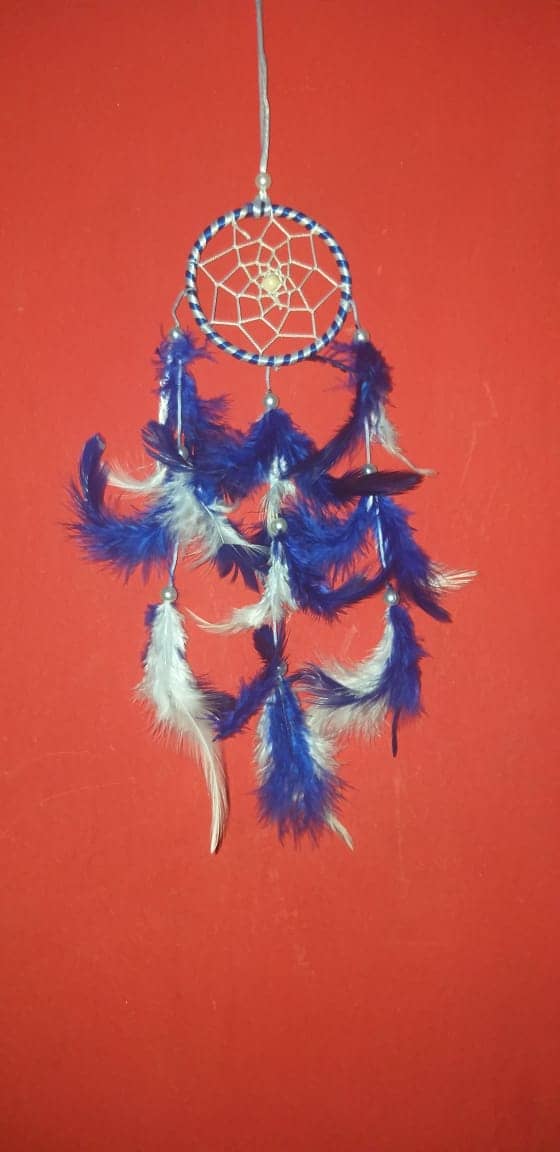 new lucky Feather Blue Dream Catcher - Pack of 1 ( 30 X 8 cms )