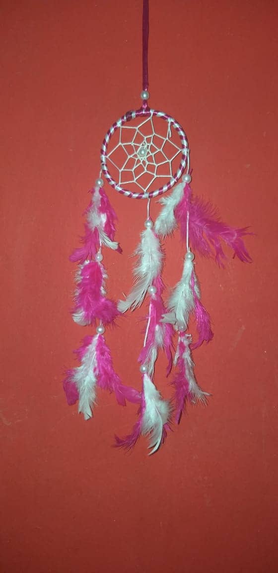 new lucky Feather Pink Dream Catcher - Pack of 1 ( 30 X 8 cms )