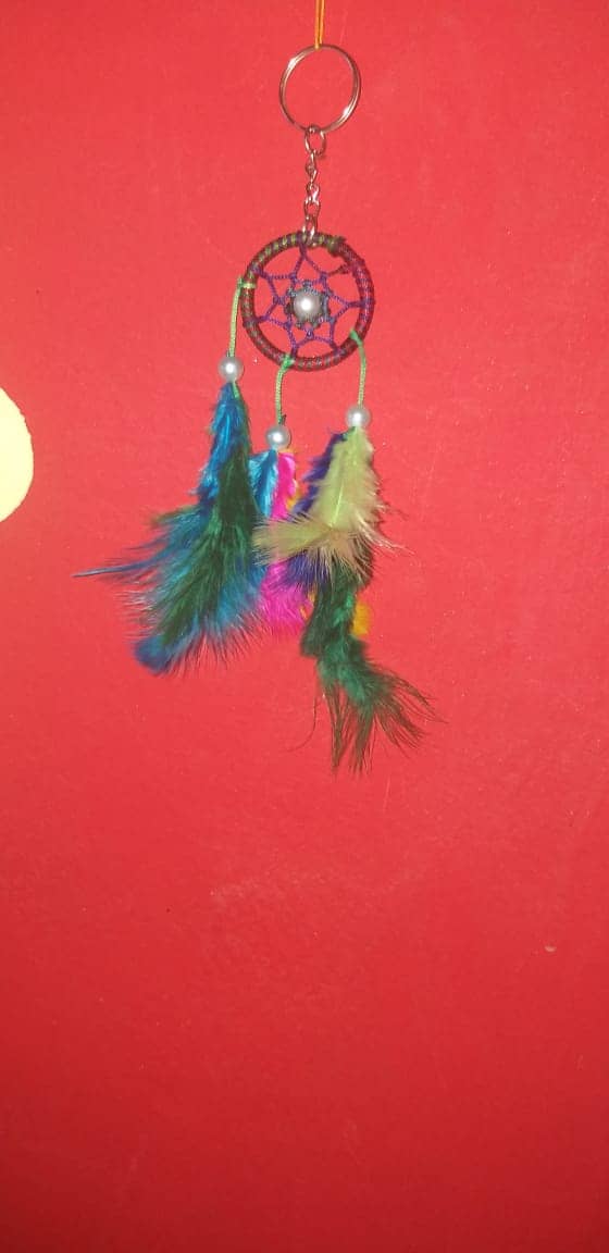 new lucky Feather Multicolour Dream Catcher - Pack of 1 ( 10 X 3 cms )