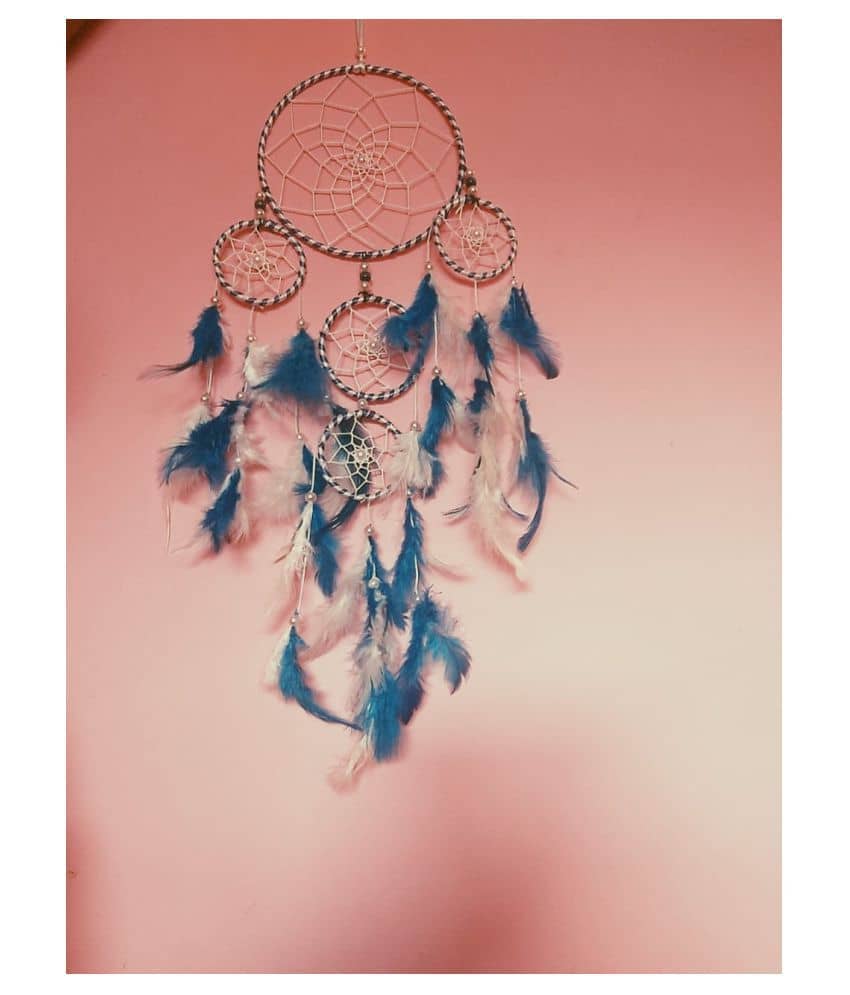 new lucky Feather Blue Dream Catcher - Pack of 1 ( 55 X 18 cms )