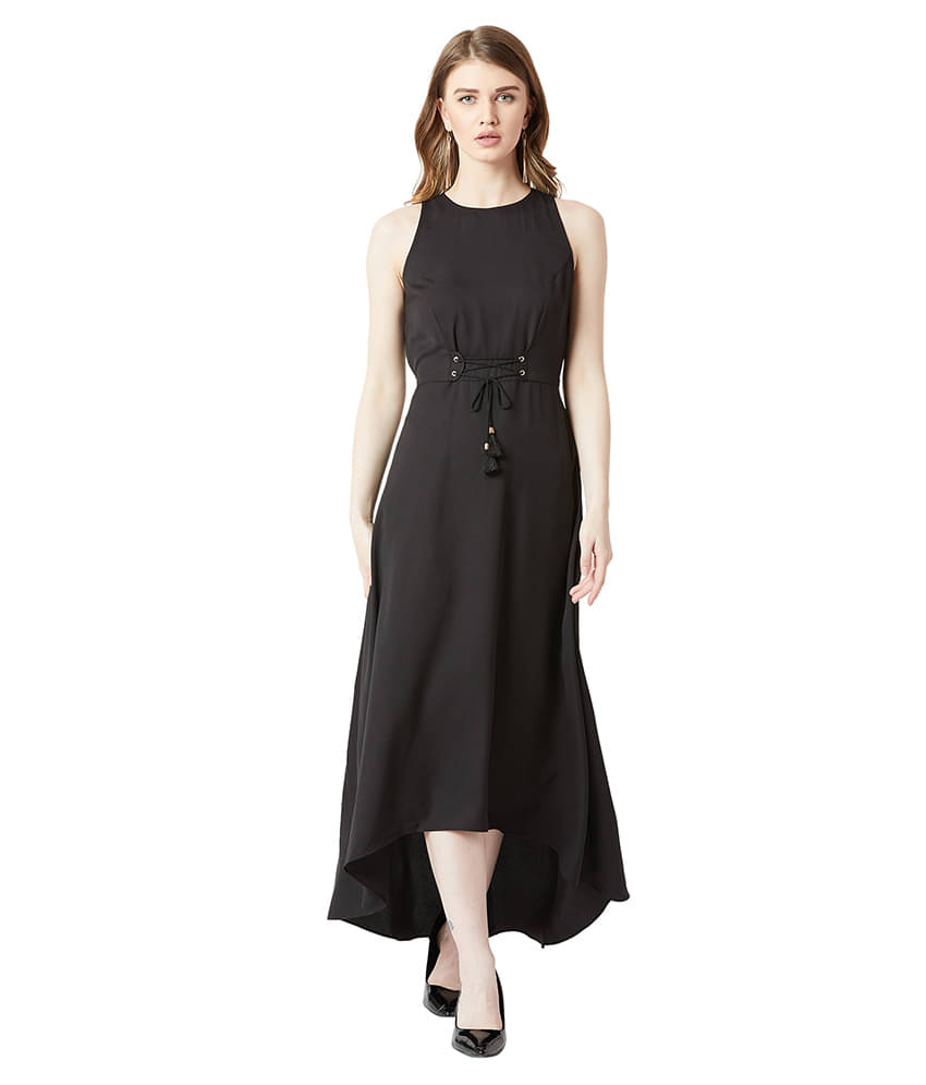 Miss Chase Women Crepe Asymmetric Dress ( Black ) Miss Chase Women Crepe Asymmetric Dress ( Black )