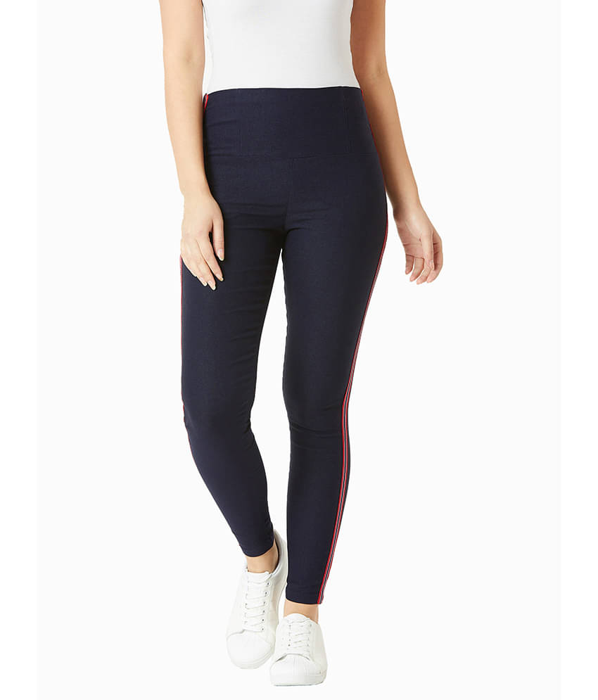     			Miss Chase Polyester Jeggings - Navy