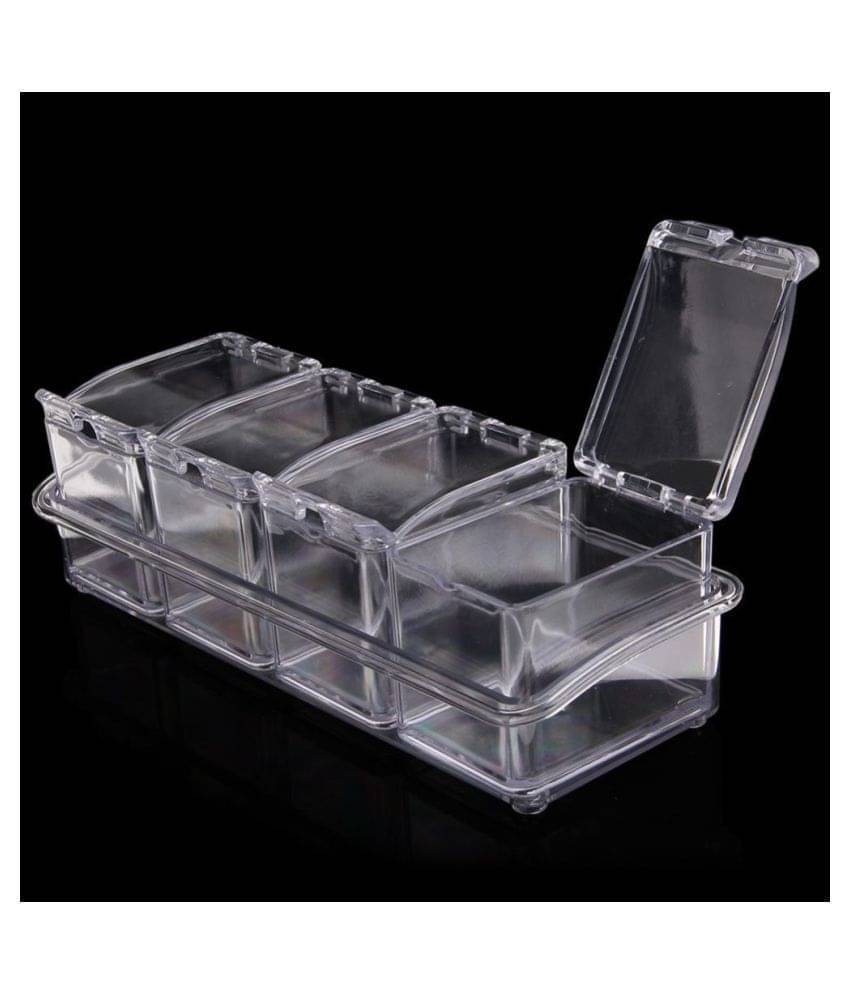 ND BROTHERS Crystal Spice Box Acrylic Spice Container Set of 1 200 mL ND BROTHERS Crystal Spice Box Acrylic Spice Container Set of 1 200 mL