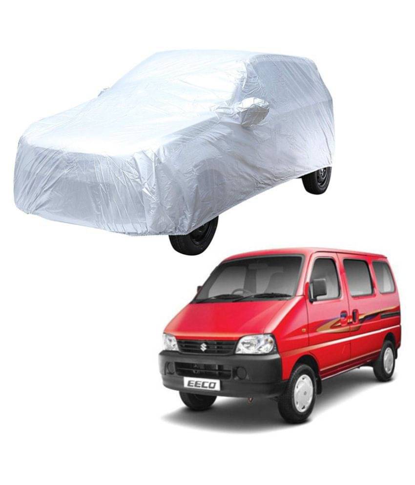 Autoretail Silver Color Dust Proof Car Body Polyster Cover With Mirror Pocket Polyster For Maruti Suzuki Eeco Autoretail Silver Color Dust Proof Car Body Polyster Cover With Mirror Pocket Polyster For Maruti Suzuki Eeco
