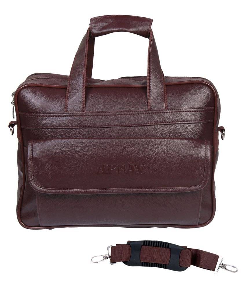     			Apnav - Brown P.U Office Bag