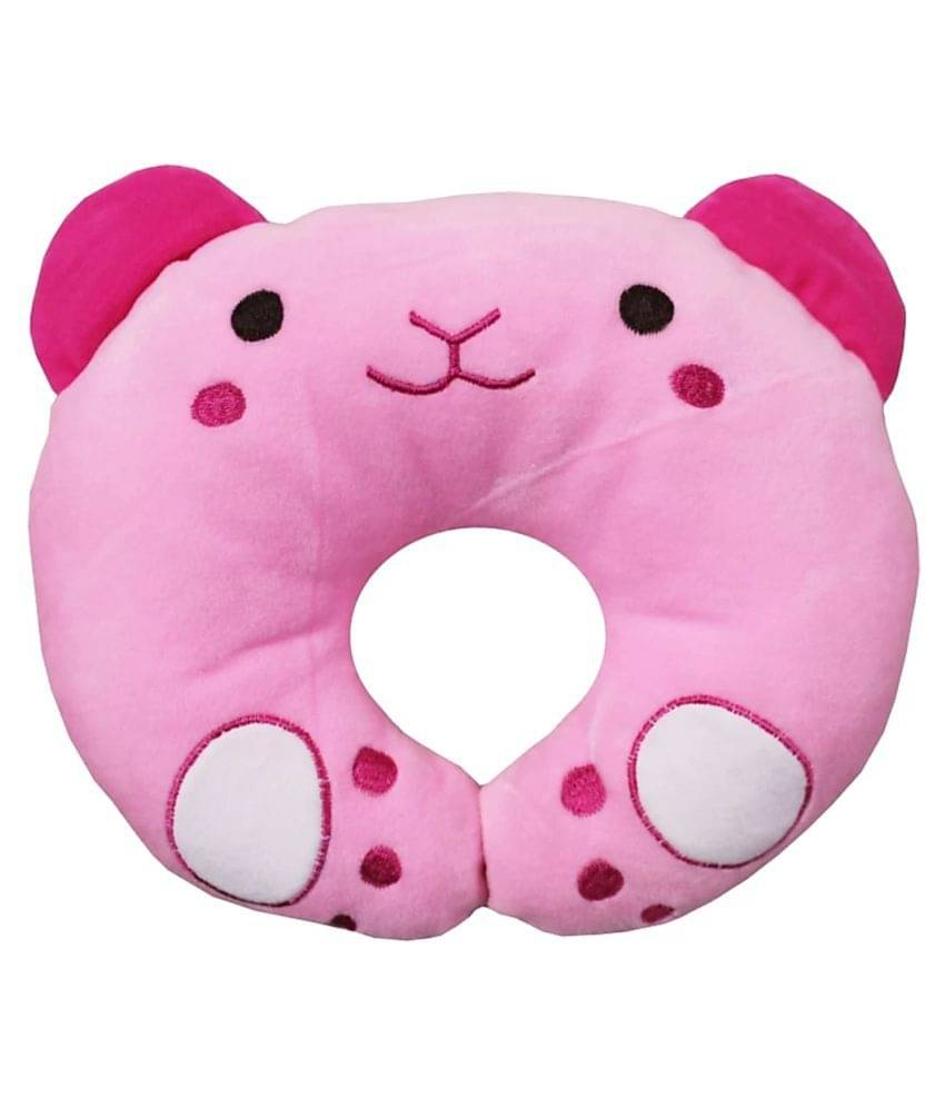     			Brandonn Pink Polyester Fibre U shape Baby Pillow