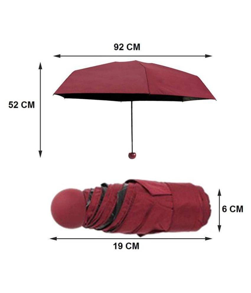     			Capsule Mini Travel Umbrella 4 fold Compact Umbrella Umbrella( Maroon)
